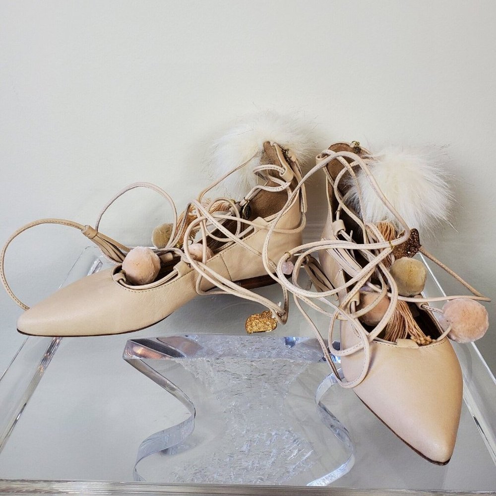 ALAMEDA TURQUESA Wrap Shoes Flats Pointed Toe The Blonde Salad Charm Womens 37 7